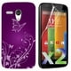Étui pour Moto G d’Exian avec protecteur écran TPUR fleurs et papillon violet - paq. de 2 – image 1 sur 2