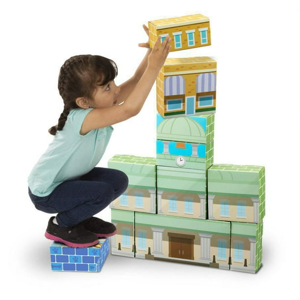  Melissa & Doug Jumbo Extra-Thick Cardboard Building Blocks - 40  Blocks in 3 Sizes, Cardboard Pretend Brick For Building : Toys & Games