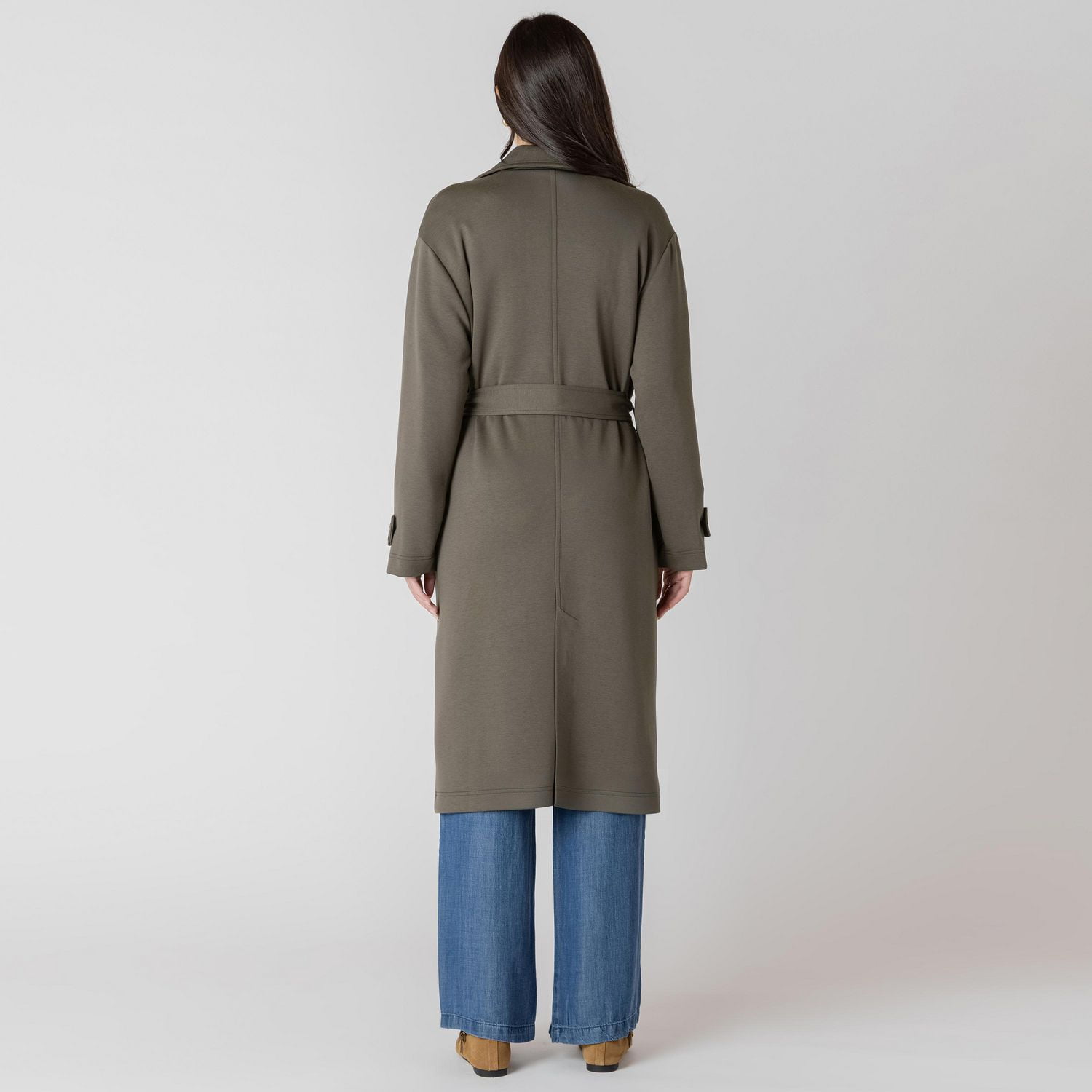 Devoted long sleeve knit trench coat