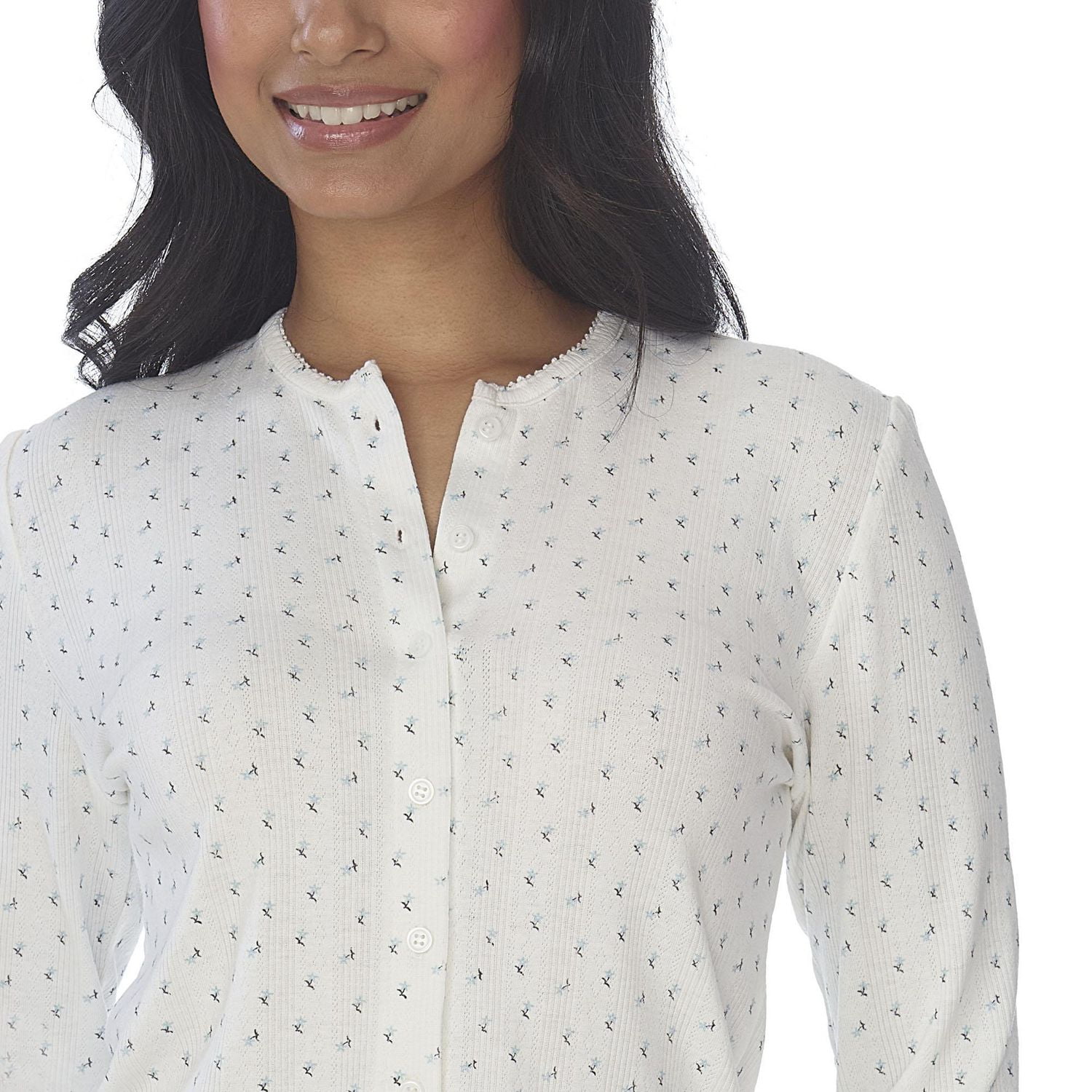 Secret Pointelle Button Cardigan - Online exclusive