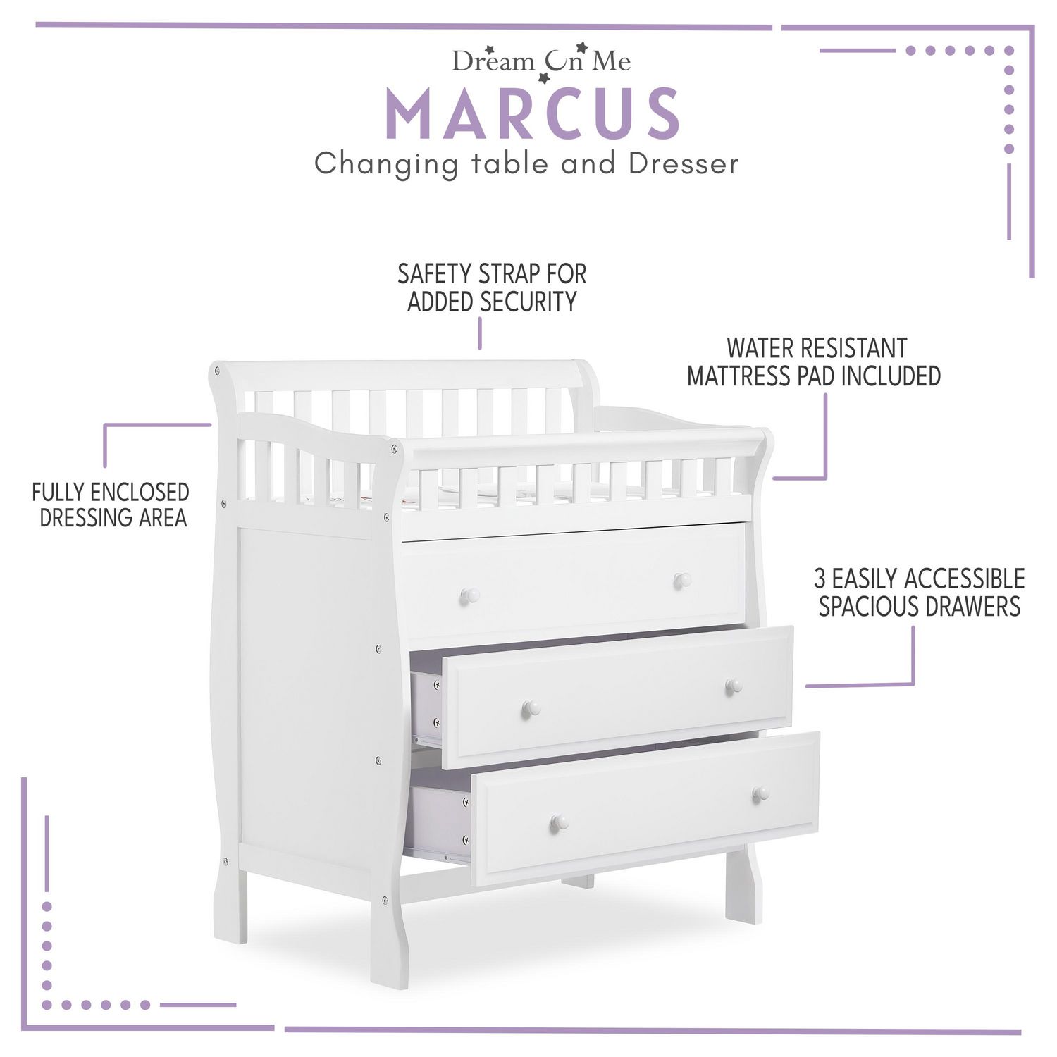 Dream on me hot sale changing table dresser