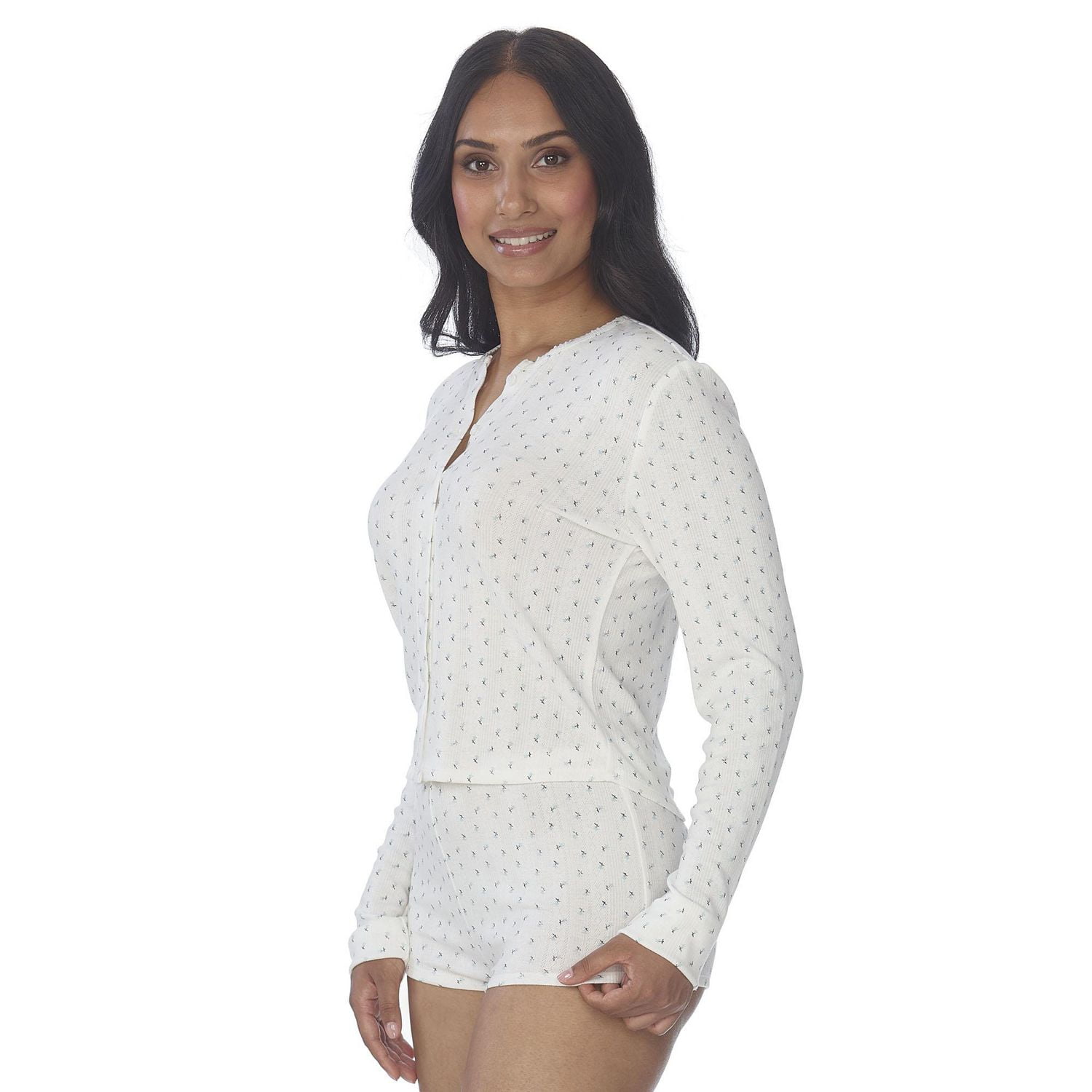 Secret Pointelle Button Cardigan - Online exclusive