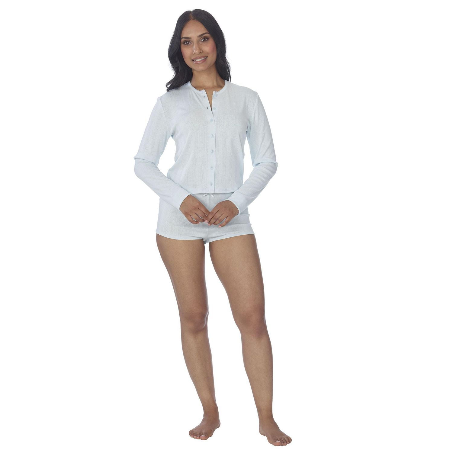 Secret Pointelle Button Cardigan