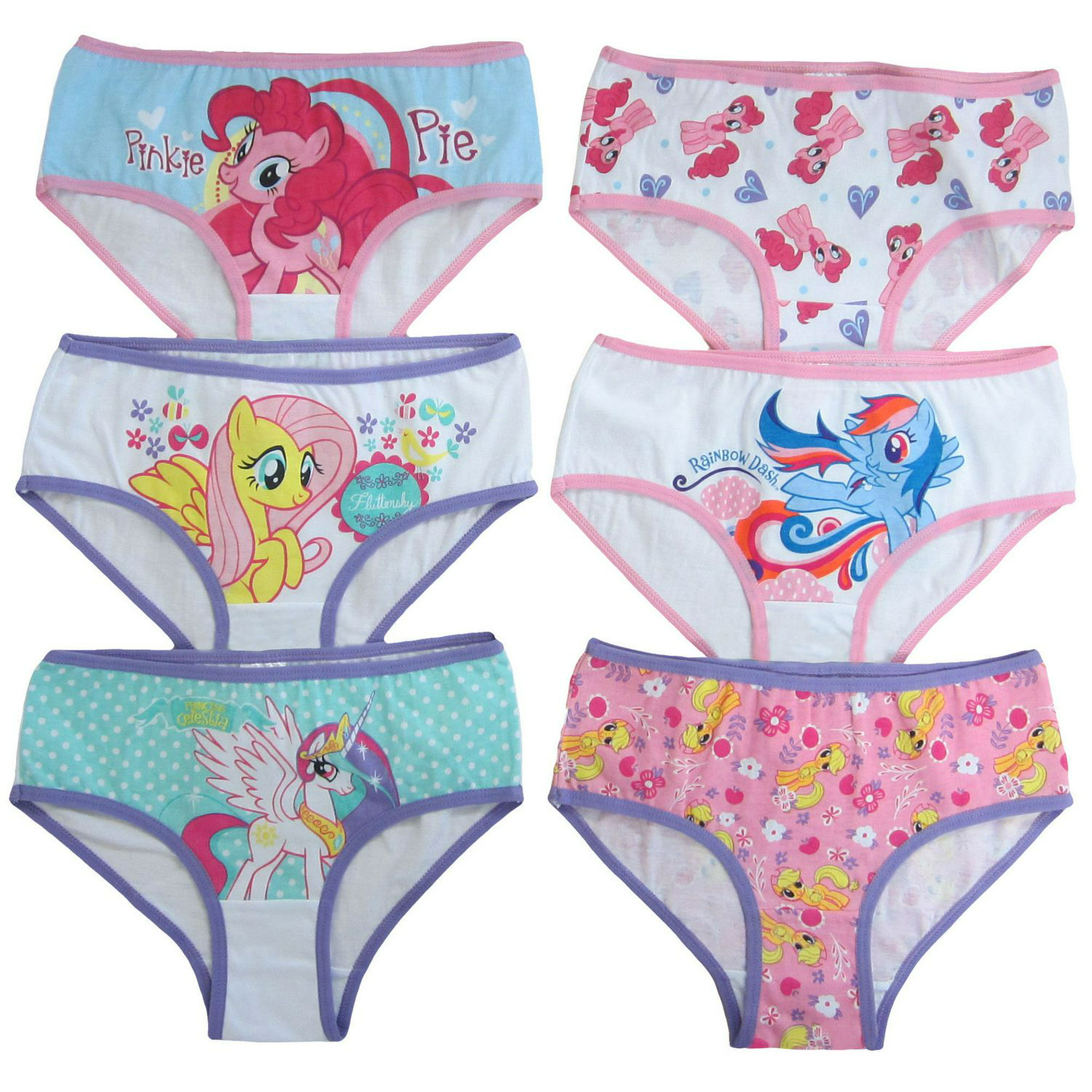 Hasbro My Little Pony Girls' 6 Pack Underwear, Sizes: 4-8