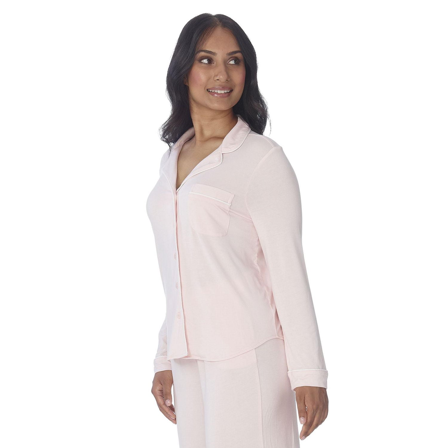 Secret Haut à manches longues boutonné avec passepoill