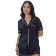 thumbnail image 1 of Secret Sleep Short Sleeve Button Top with Piping - Online exclusive, 1 of 5