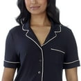 thumbnail image 4 of Secret Sleep Short Sleeve Button Top with Piping - Online exclusive, 4 of 5