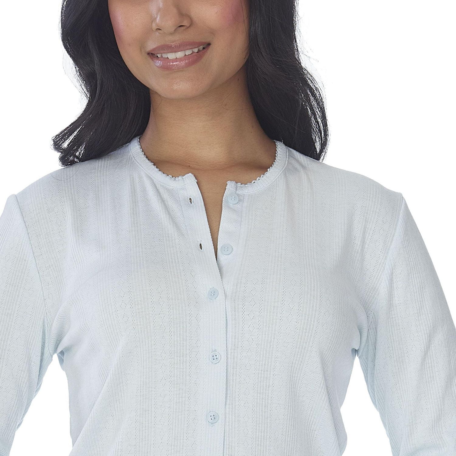 Secret Pointelle Button Cardigan