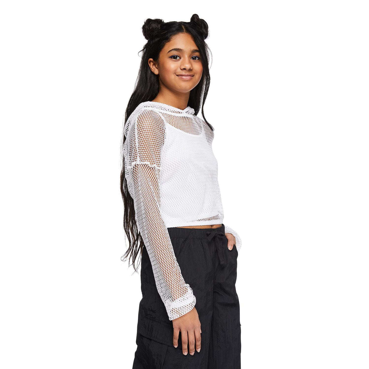 My Sister's Closet Girls' 2PC Mesh Hoodie with Cami