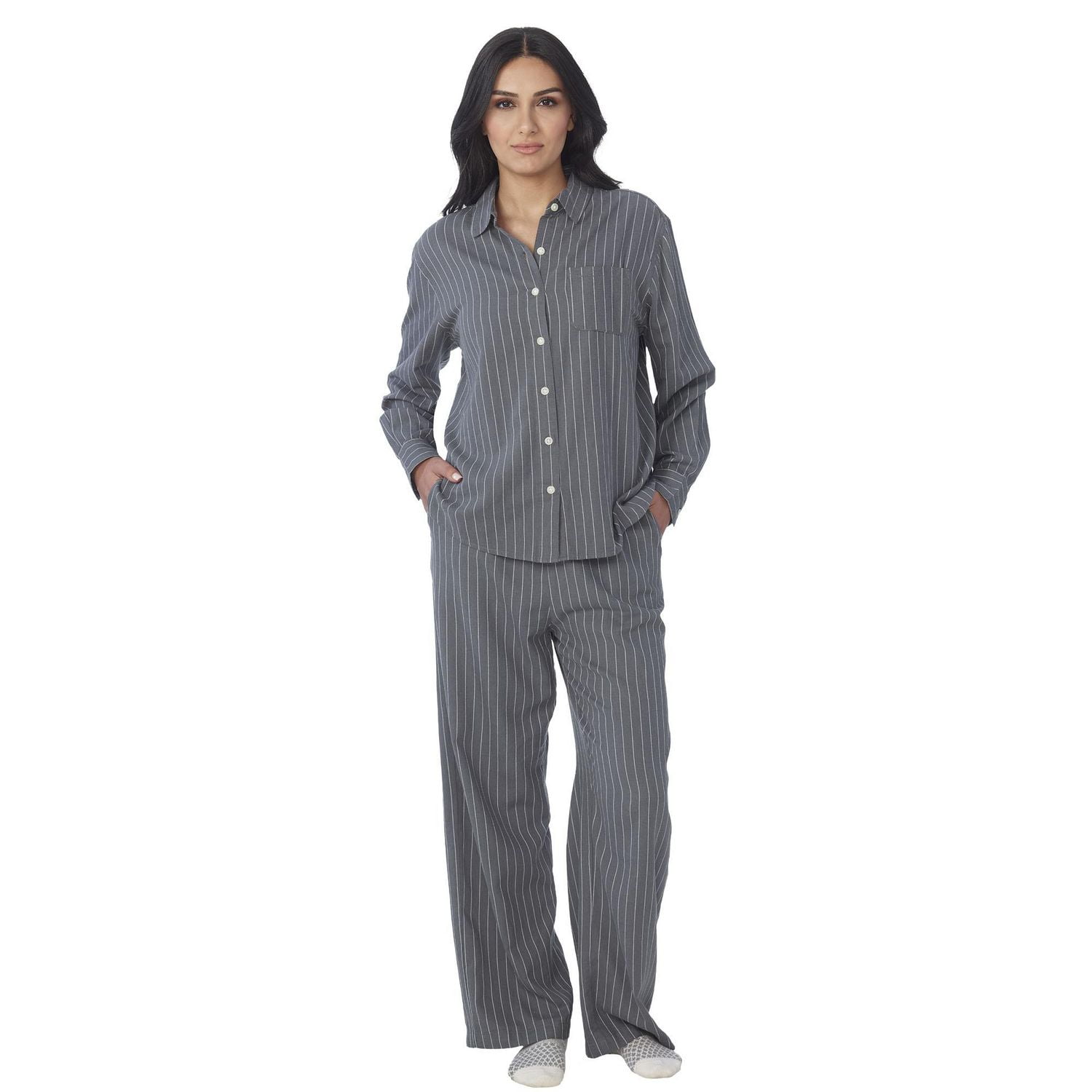 Secret Chemise oversize en flanellette à fines rayures