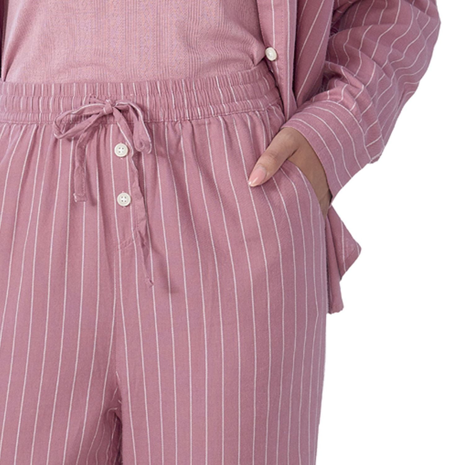 Secret vêtements de nuit pantalon en flanellette à fines rayures