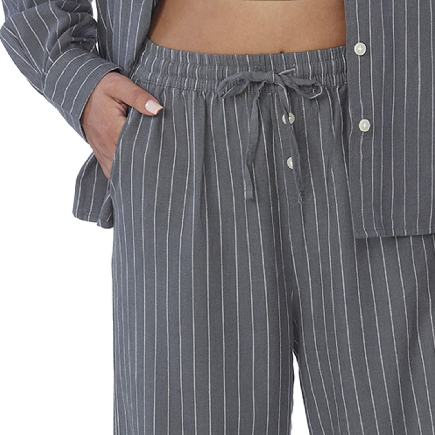 Secret vêtements de nuit pantalon en flanellette à fines rayures