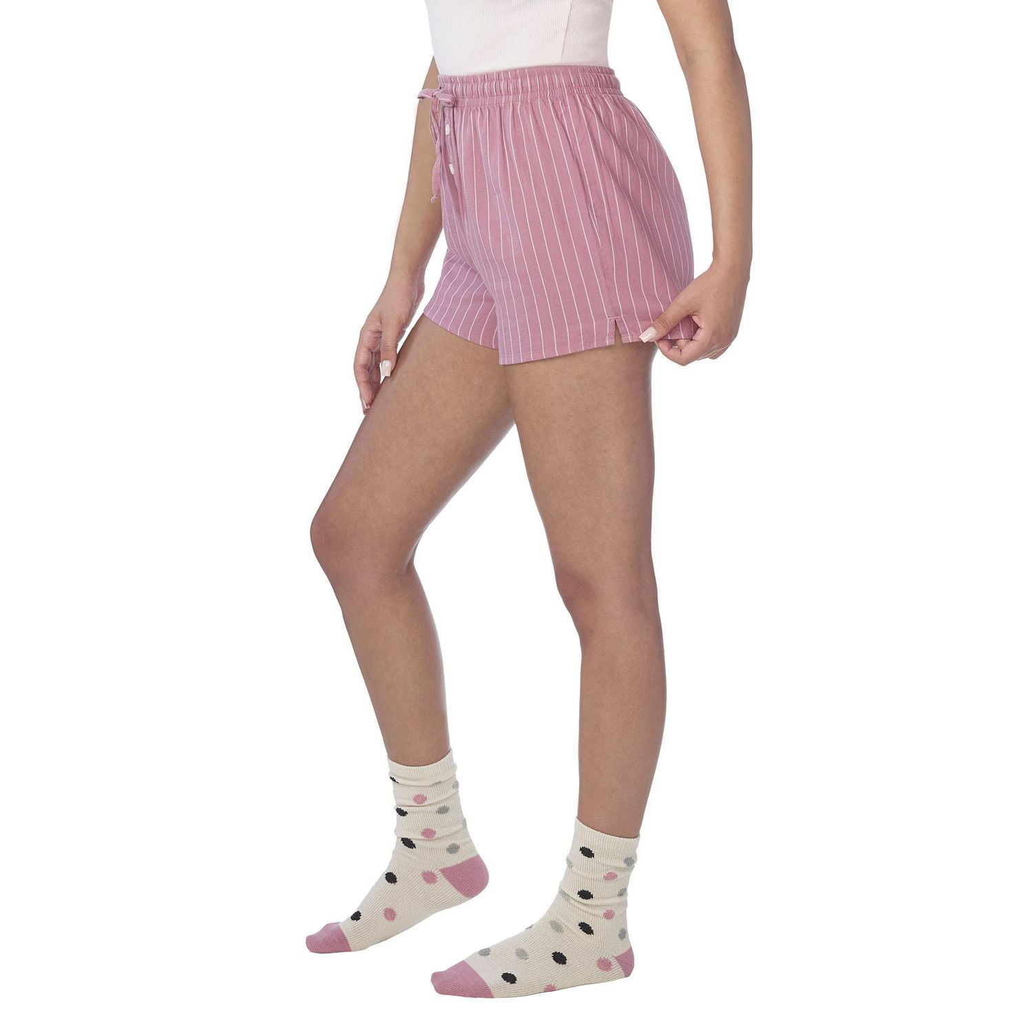 Secret Short en flanellette à fines rayures