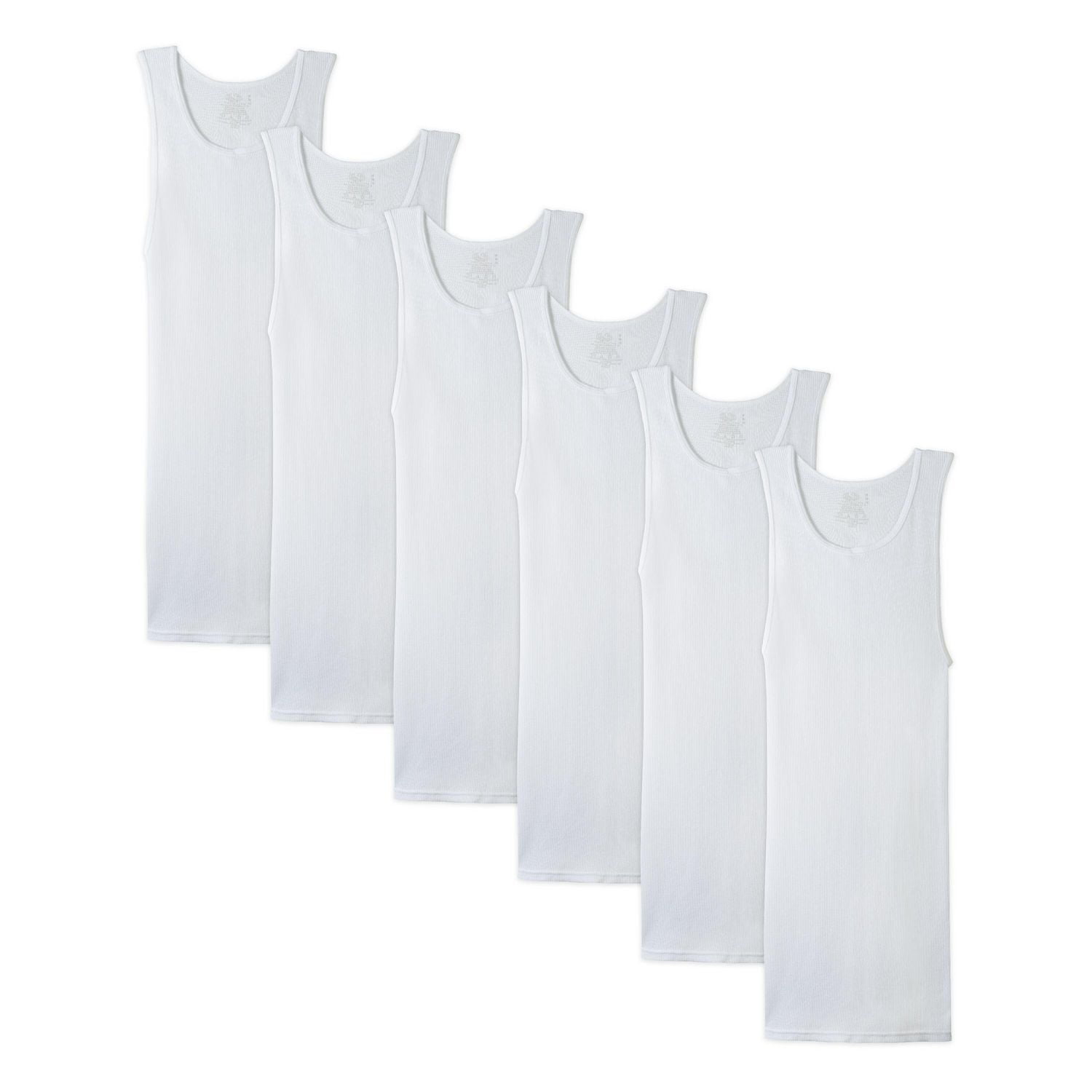 Fruit of the Loom Men's White A-Shirts, 6-Pack, Sizes S-XL
