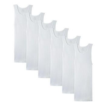 Gilet d’athlétisme Fruit of the Loom pour hommes, paquet de 6 en blanc