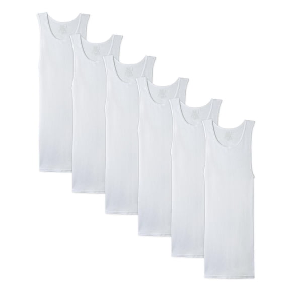 Gilet d’athlétisme Fruit of the Loom pour hommes, paquet de 6 en blanc