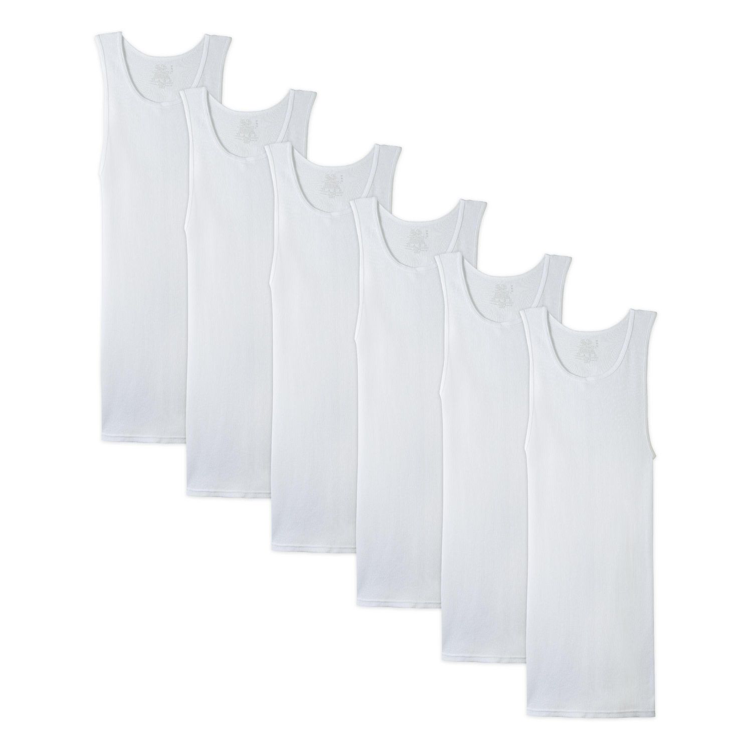 Fruit of the Loom Men's White A-Shirts, 6-Pack