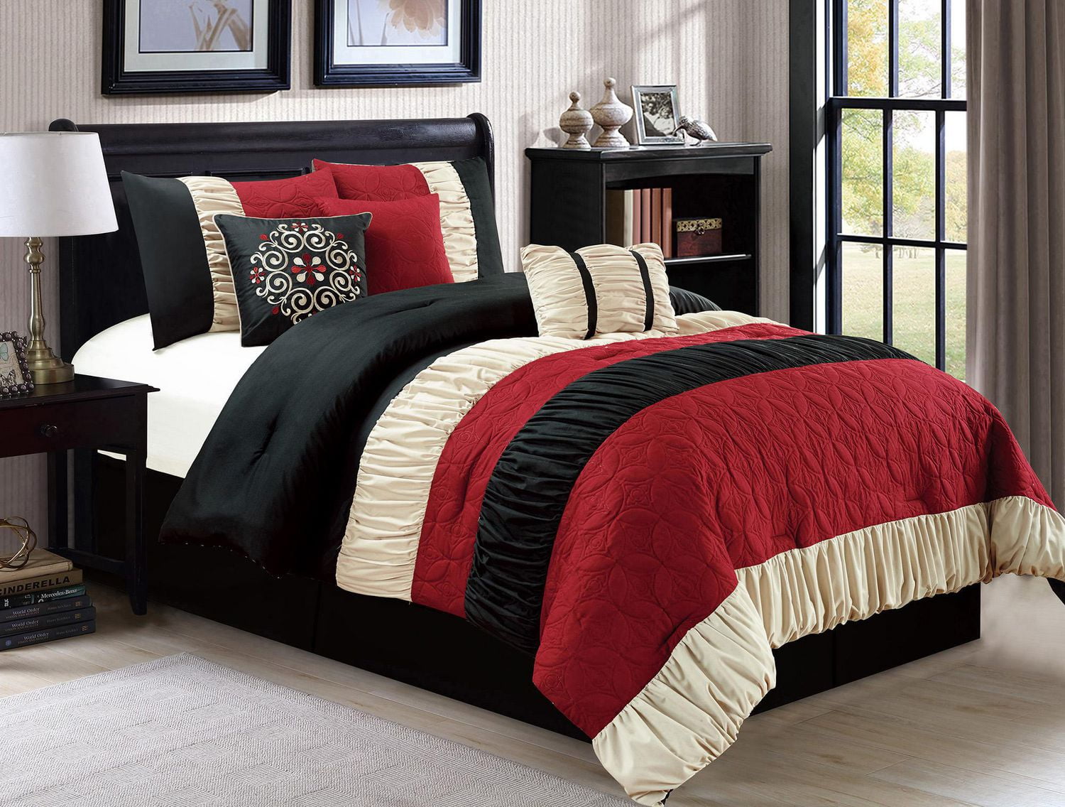 Safdie & Co. Home Deluxe Collection Burgundy 100 Polyester Comforter