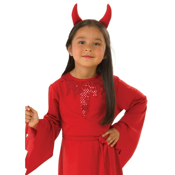 Déguisement petit démon fille - Marque - Rouge - 5 ans - Bandeau et robe
