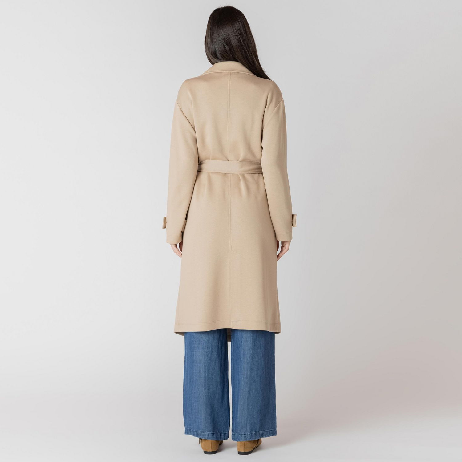 Devoted long sleeve knit trench coat