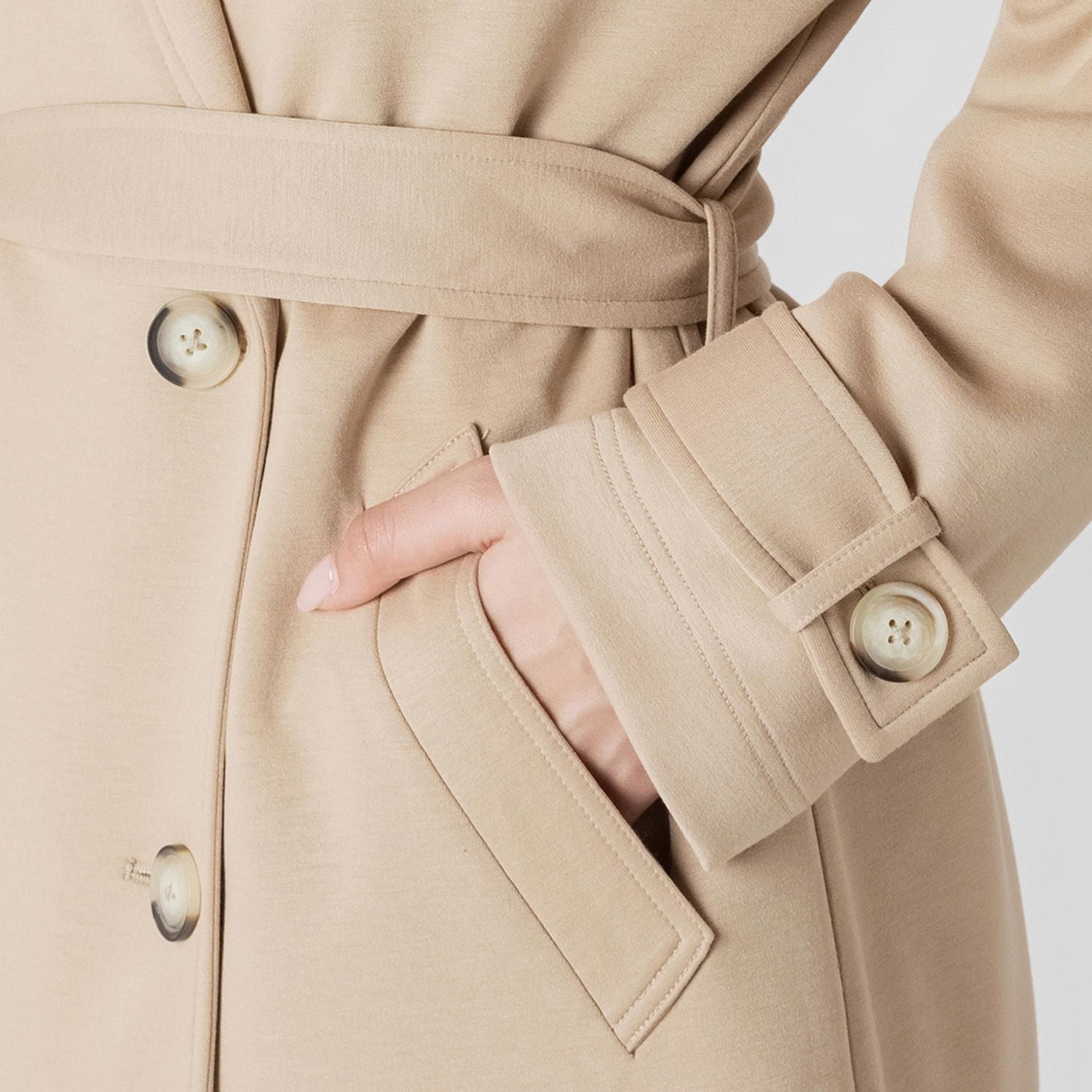 Devoted long sleeve knit trench coat