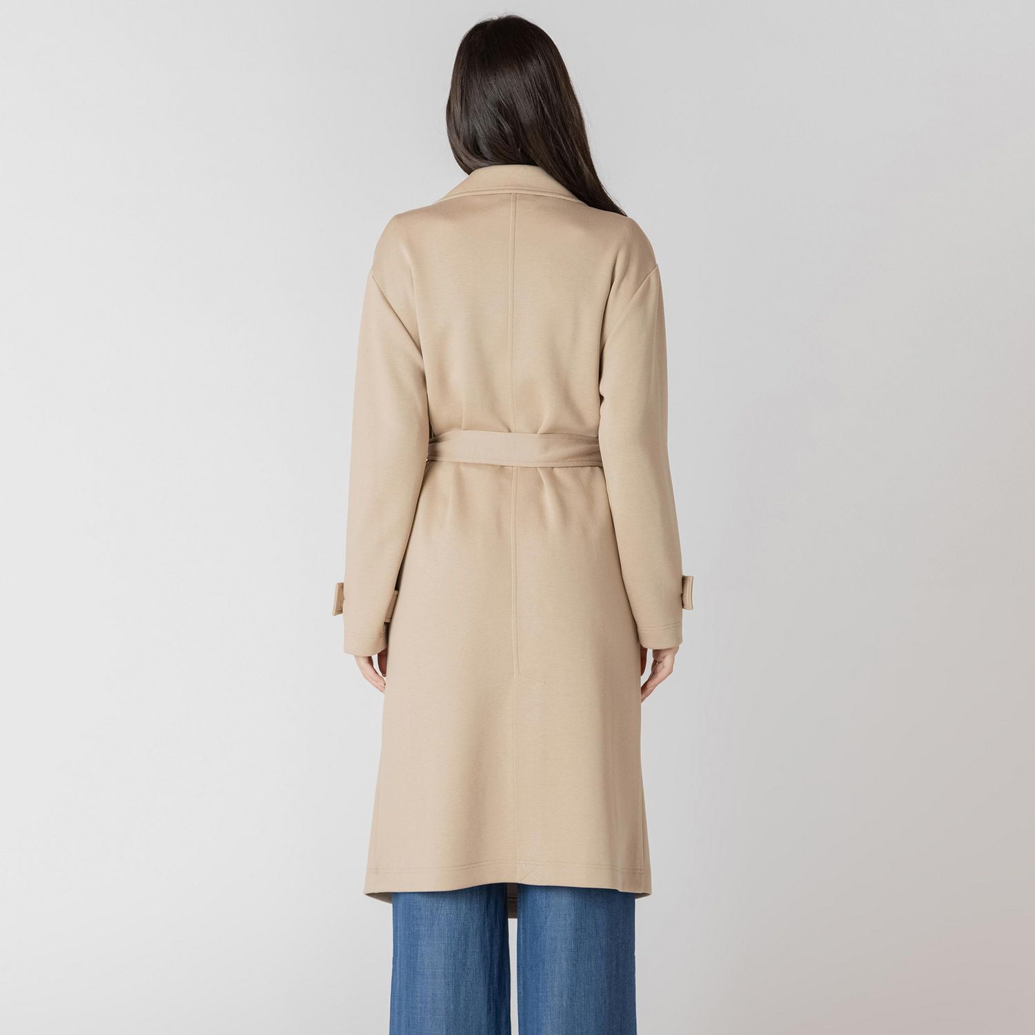 Devoted long sleeve knit trench coat