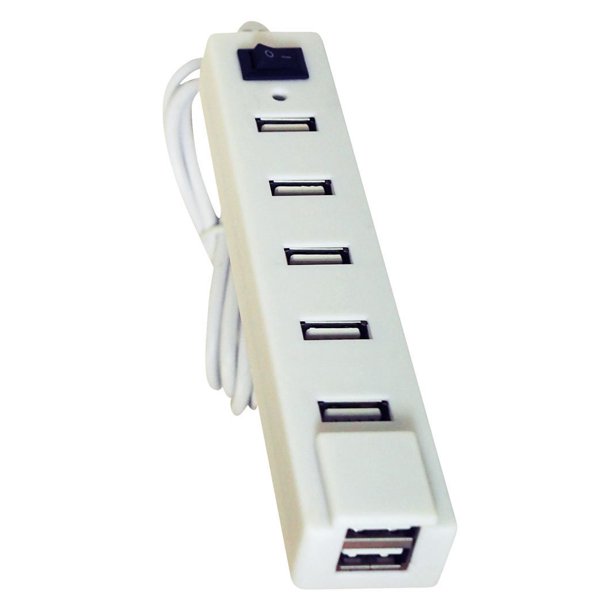 Concentrateur USB à 7 ports d'Exian - blanc