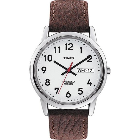 Timex® Easy Reader® Basic Brown Leather Strap Men's Analog Watch