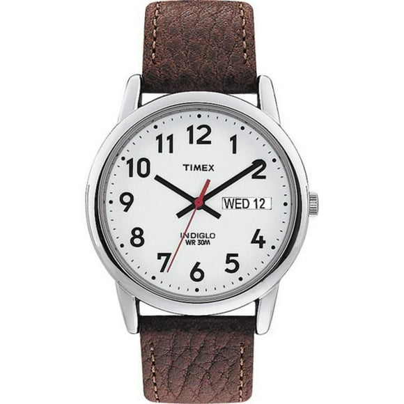 Timex® Easy Reader® Basic Brown Leather Strap Men's Analog Watch
