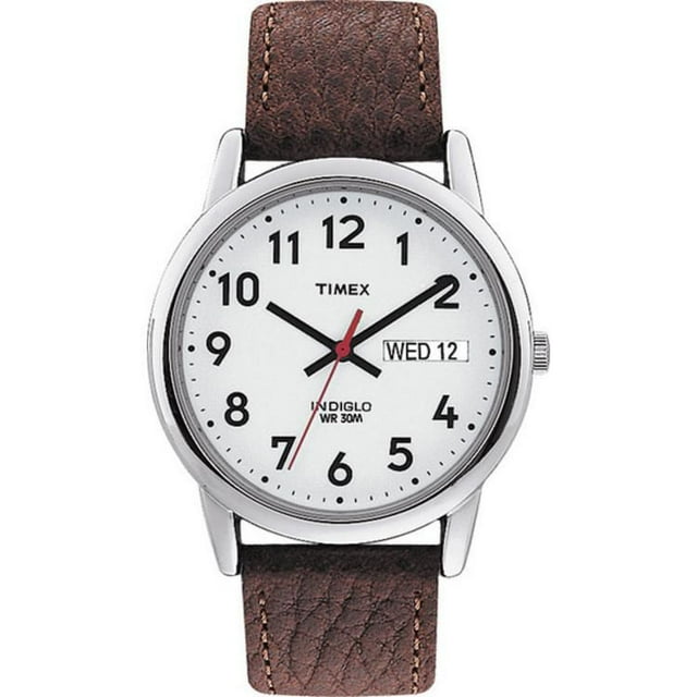 Timex® Easy Reader® Basic Brown Leather Strap Men's Analog Watch