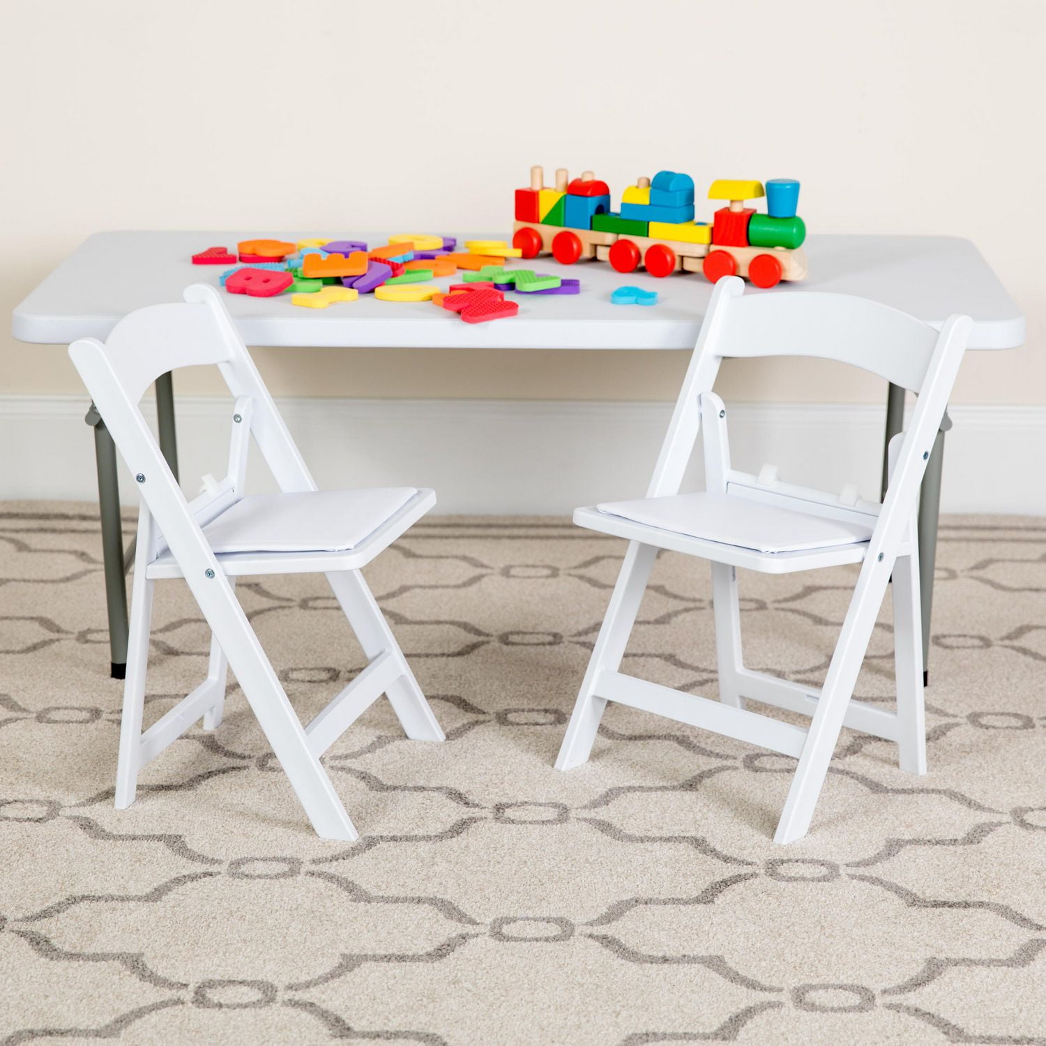 Kids white folding chairs discount