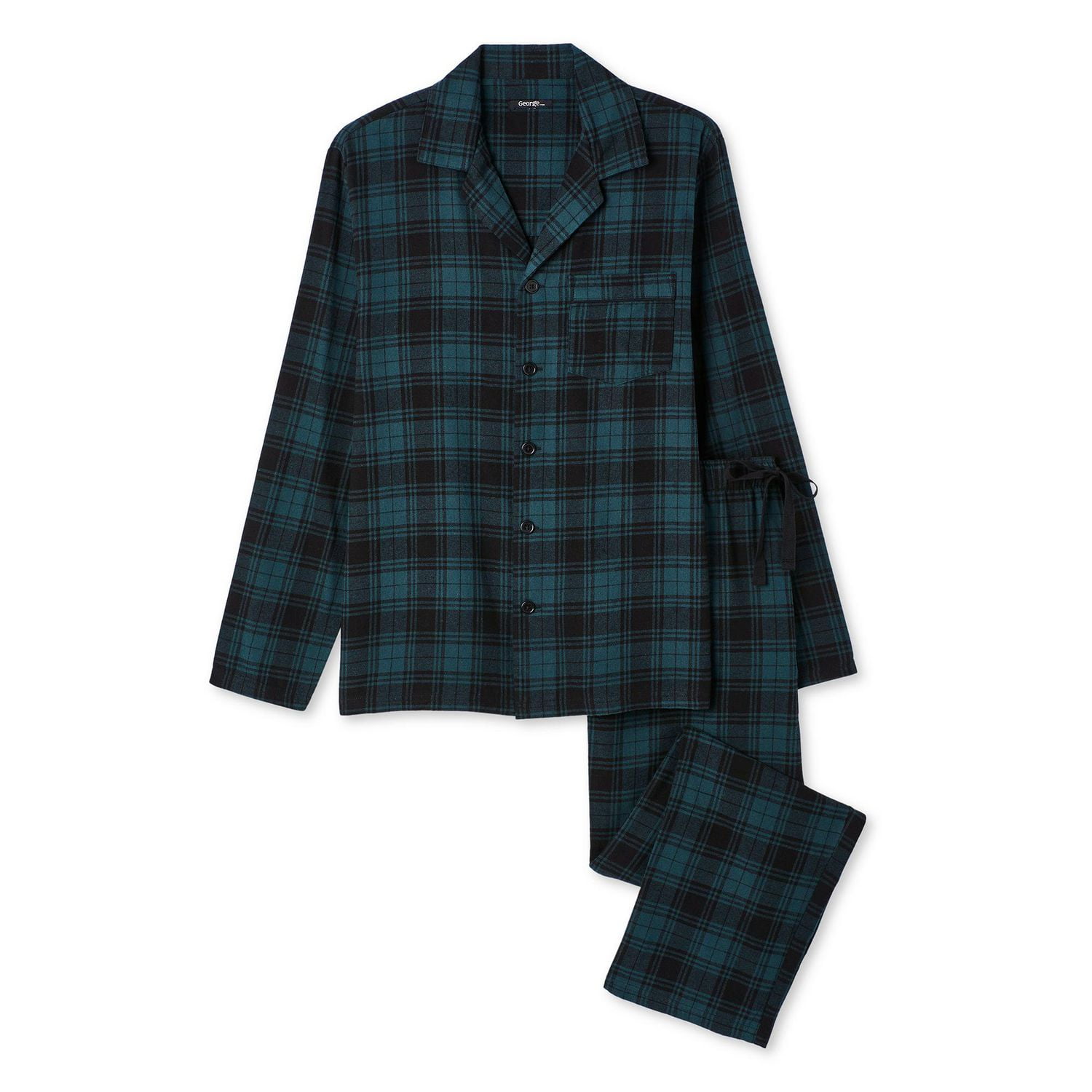 Pyjama 2 pièces avec haut à col cranté George pour hommes