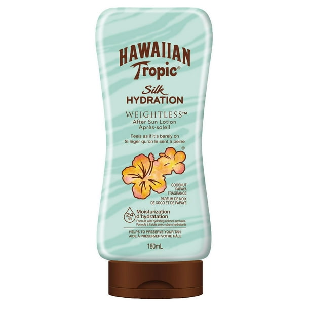 Après-soleil hydratant Silk Hydration Weightless au parfum de noix de coco et de papaye de Hawaiian Tropic 180 mL
