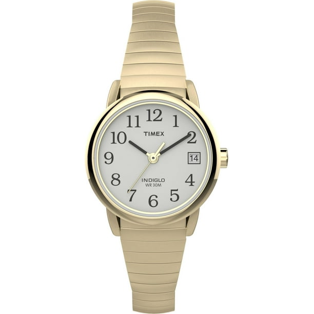 Montre Timex®Easy Reader® avec date et bracelet extensible doré pour dames