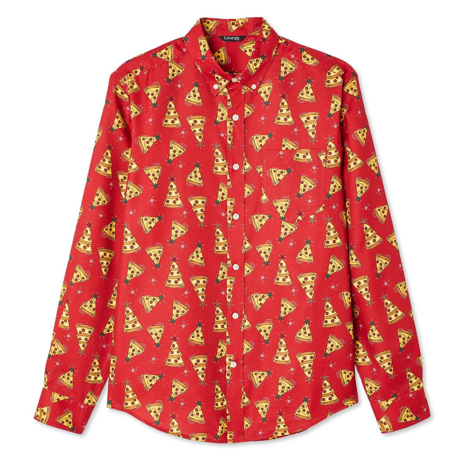 George Men's Holiday Button-Down Shirt