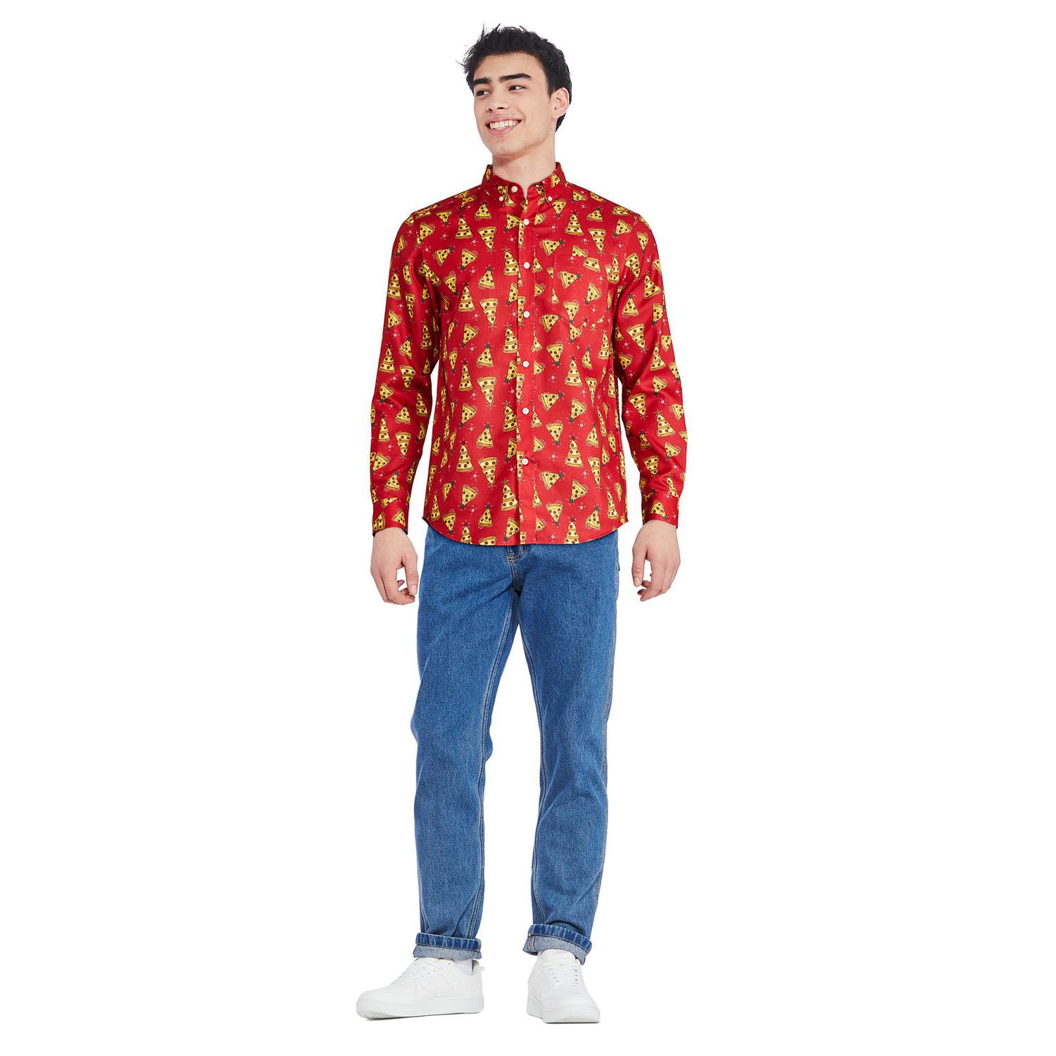 George Men's Holiday Button-Down Shirt