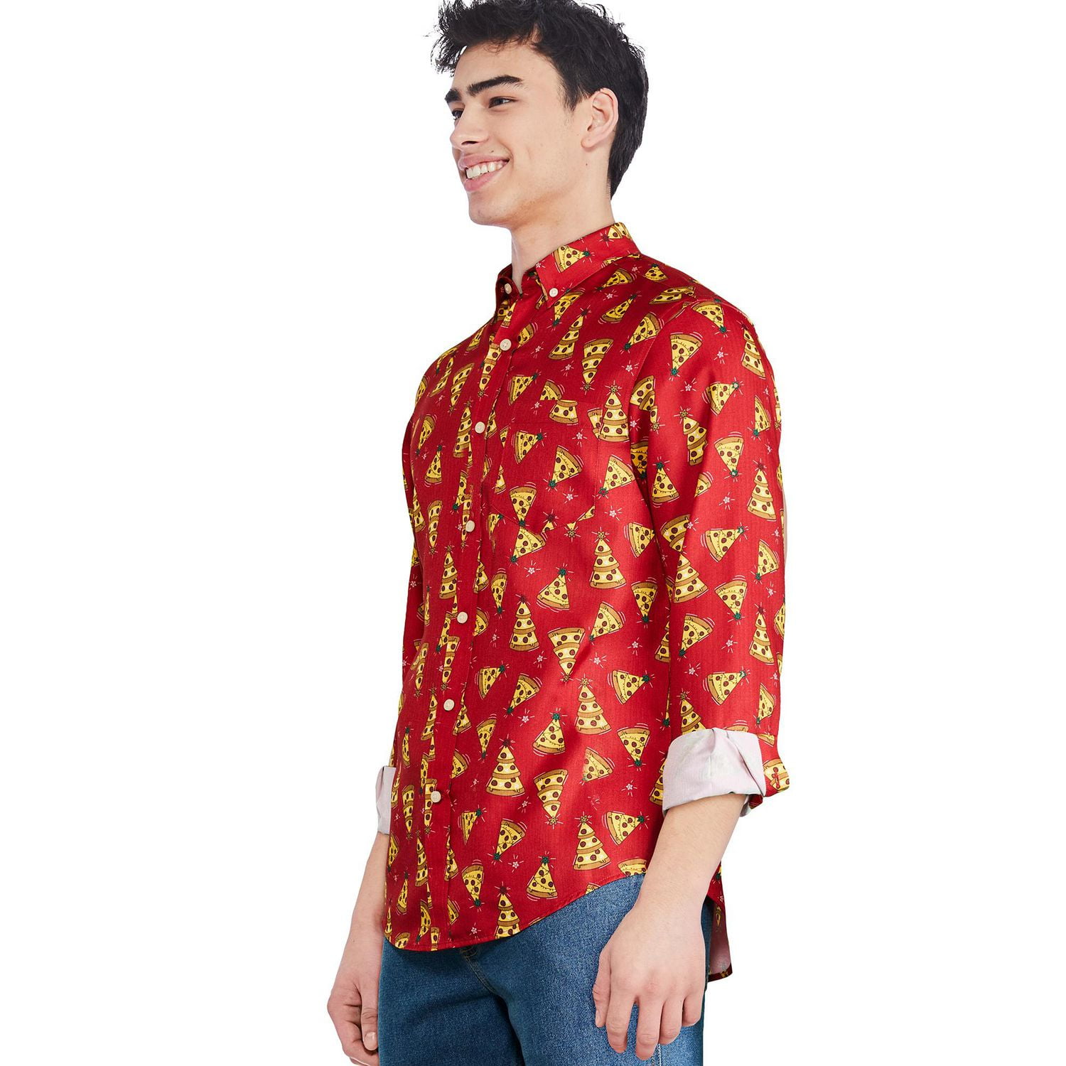 George Men's Holiday Button-Down Shirt