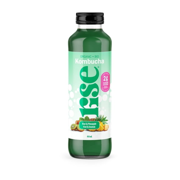 RISE 1g Kombucha Kiwi & Pineapple, 414mL