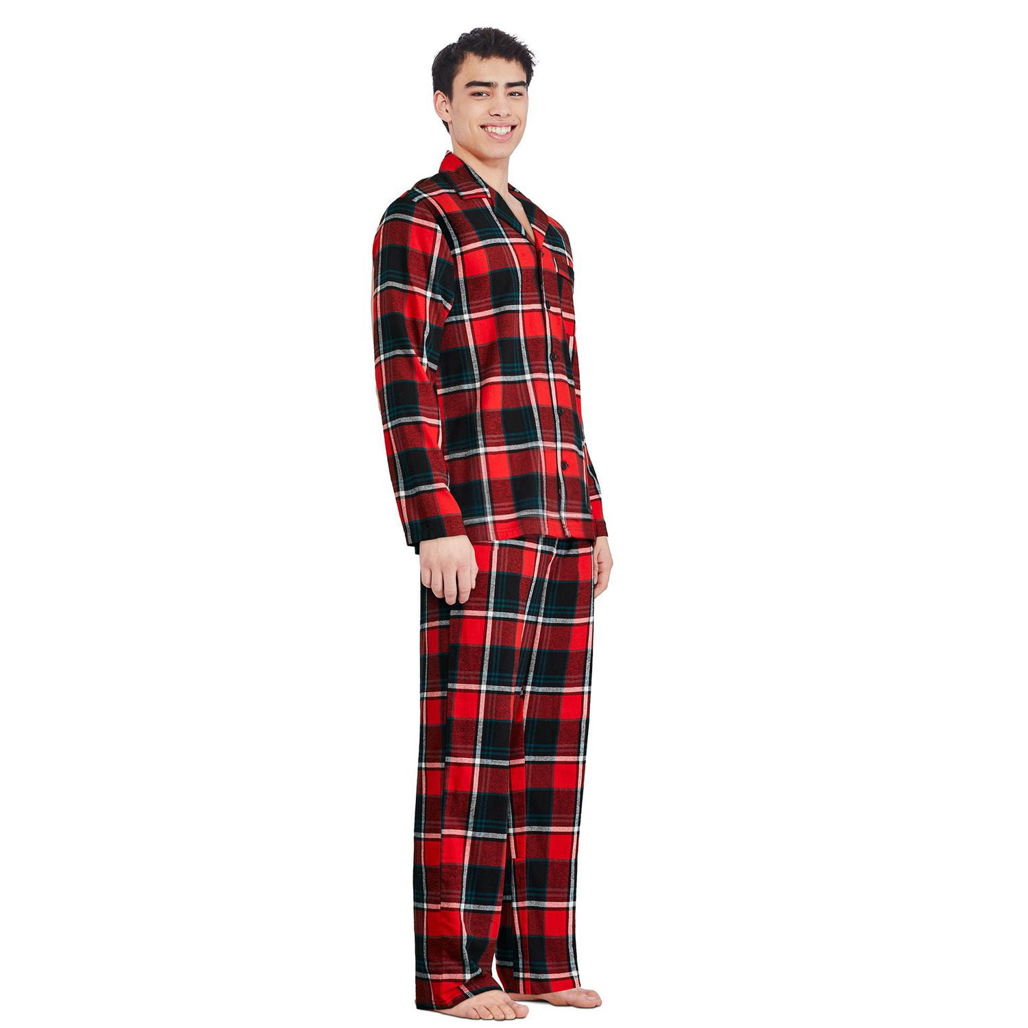 George Men's Notch Collar Pajama 2-Piece Set