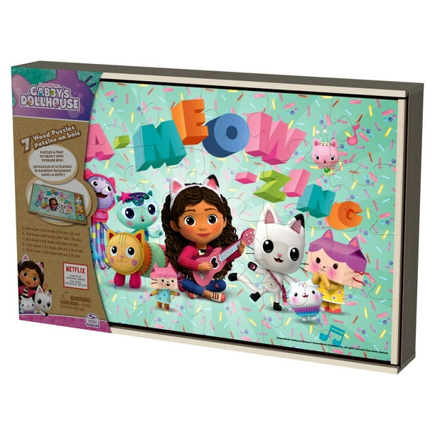 Gabby's Dollhouse, Coffret de 7 puzzles en bois faciles à assembler de 12  pièces, 16 pièces et 24 pièces, série originale Netflix, avec plateau, pour  les enfants à partir de 4 ans 