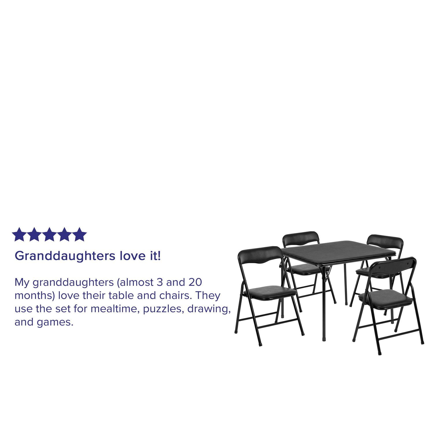 Kids folding table outlet and chairs walmart