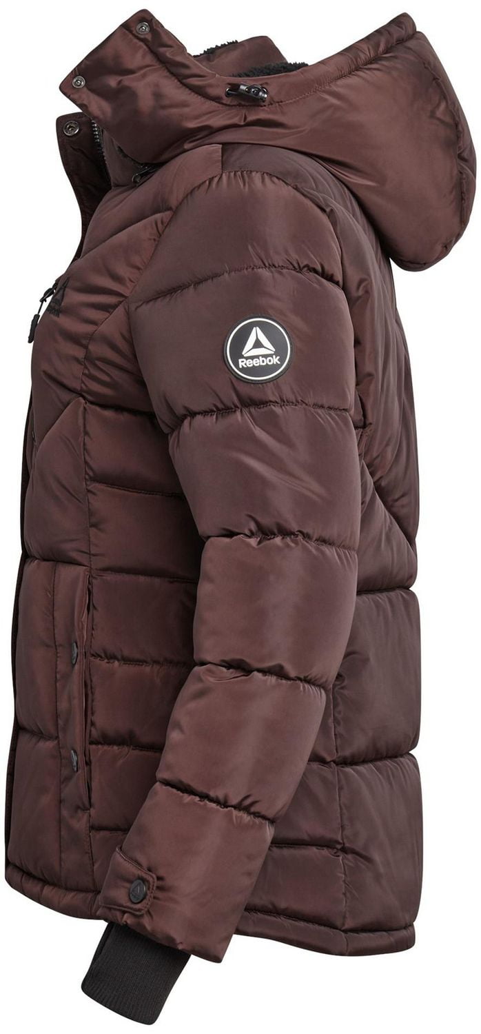 Manteau matelassé ajustable pour femmes Reebok avec capuchon doublé en sherpa