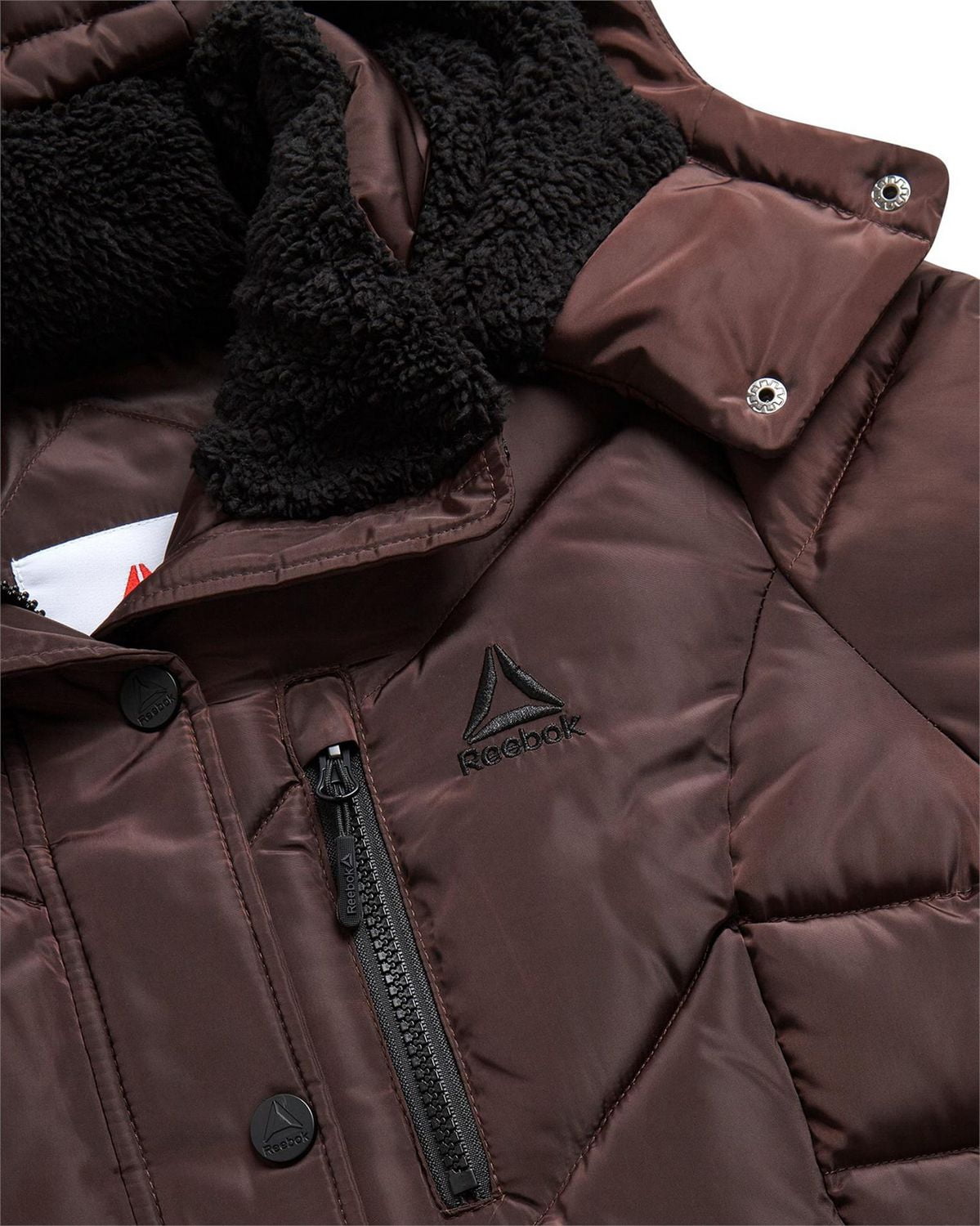 Manteau matelassé ajustable pour femmes Reebok avec capuchon doublé en sherpa