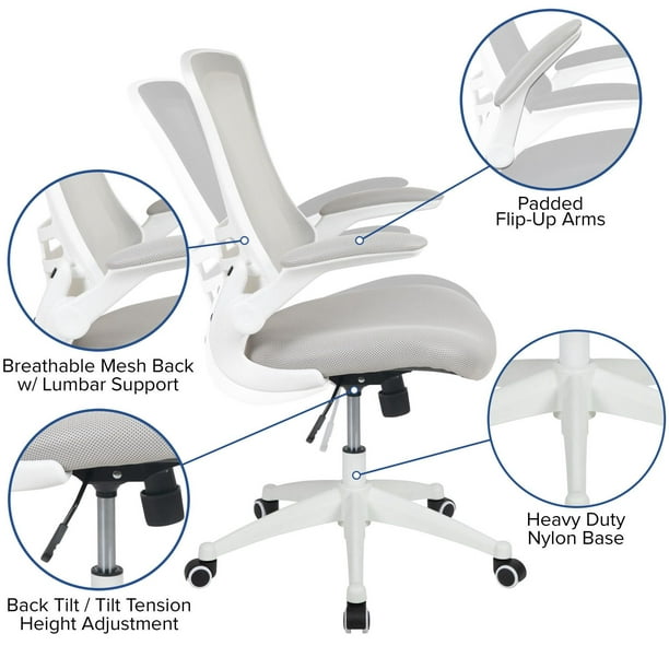Flash Furniture Chaise de bureau ergonomique pivotante en maille