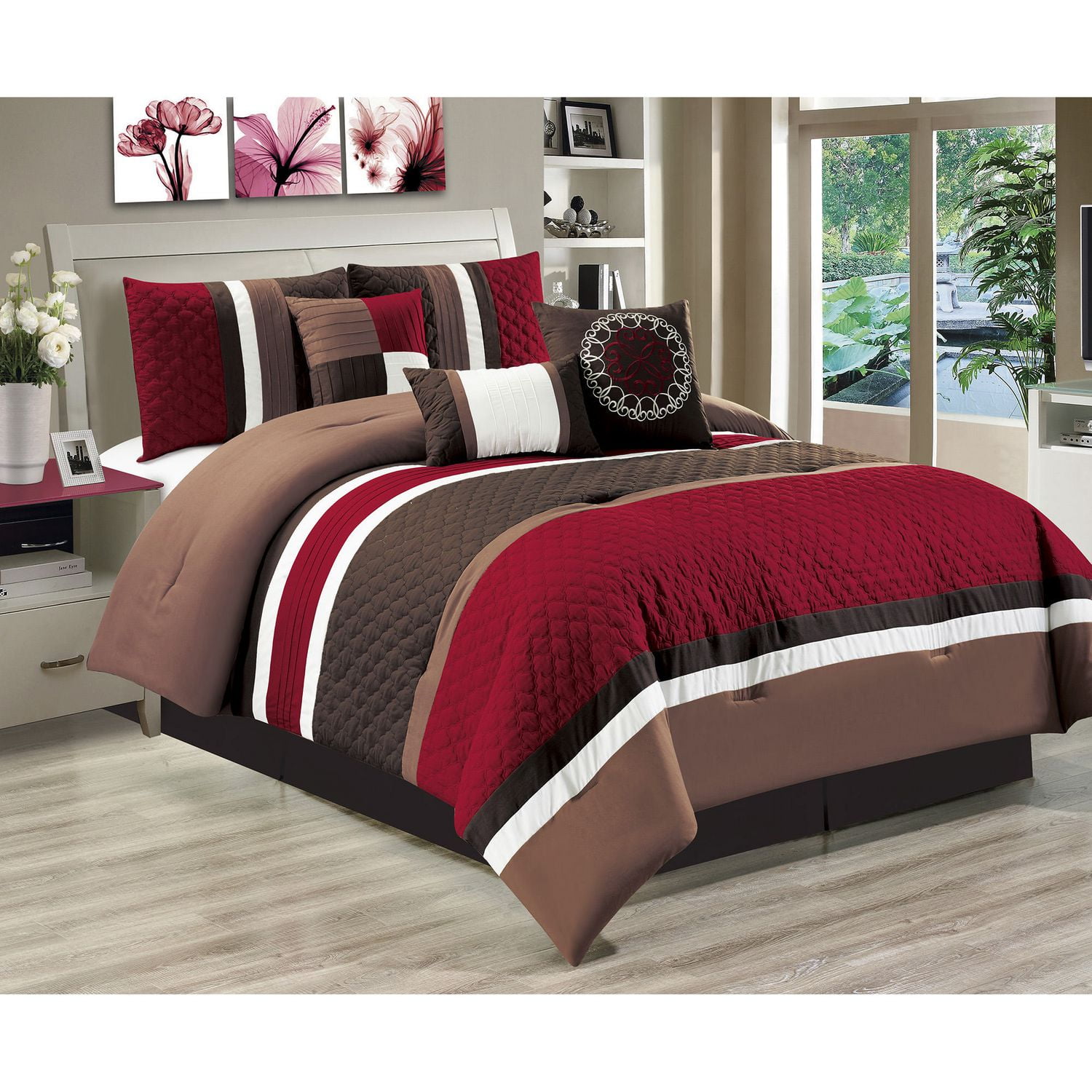 Safdie & Co. Home Deluxe Collection Burgundy 100 Polyester Comforter