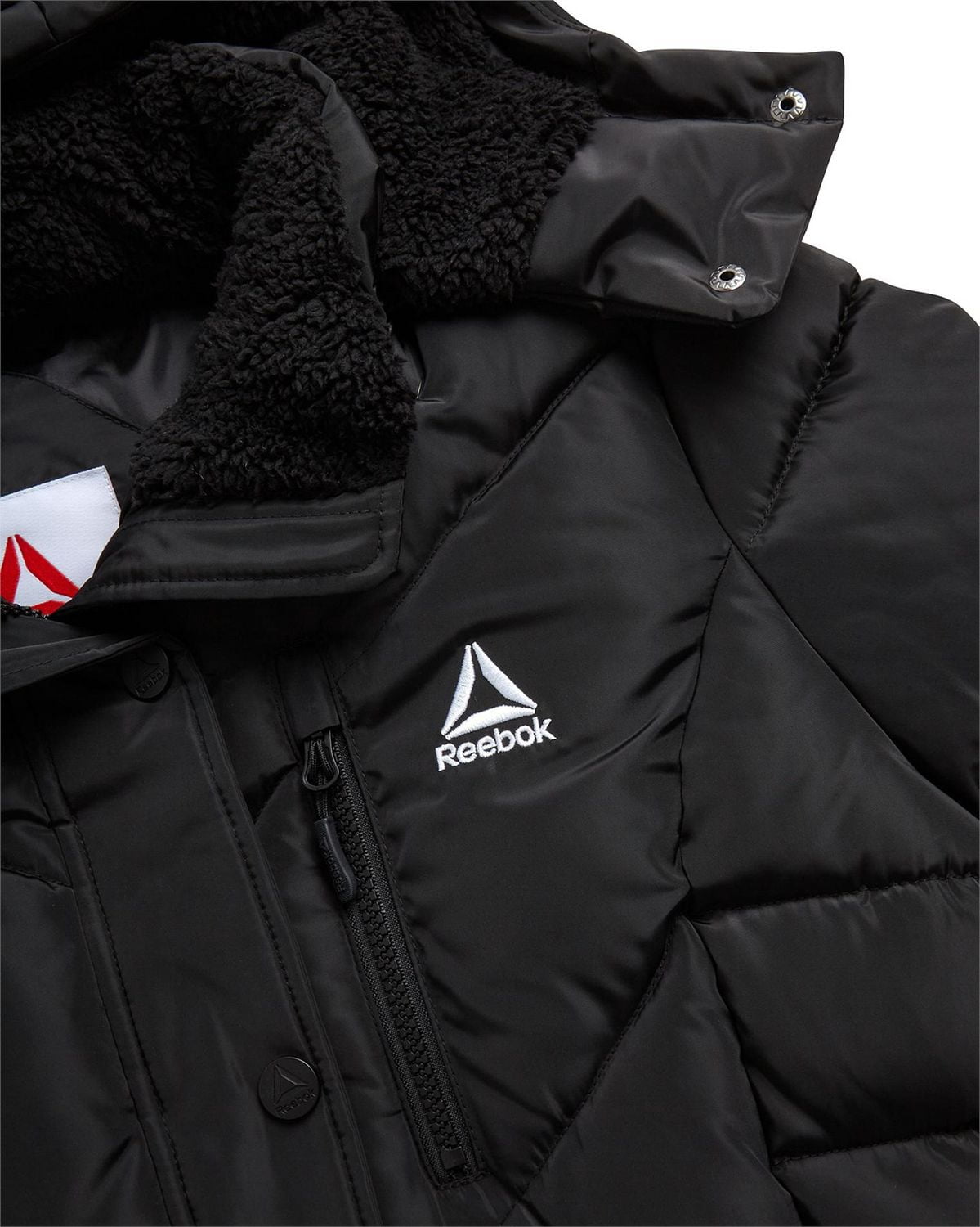 Reebok Womens' Adjustable Puffer Coat with Sherpa Lined Hood