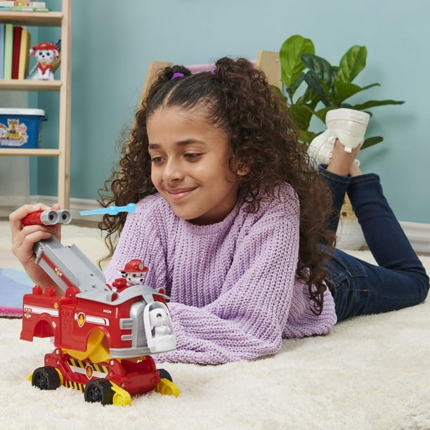 PAW Patrol, Marshall Rise and Rescue, Véhicule transformable avec figurine  articulée à collectionner, jouets pour les enfants à partir de 3 ans 