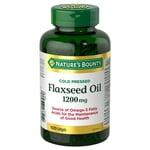 NATURE'S BOUNTY Flaxseed Oil, Presse à froid, 1200 mg, source de Omega-3 Acides gras et acide linoléique, softgels 100