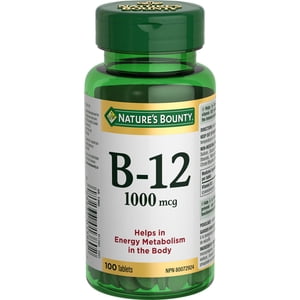 NATURE'S BOUNTY Vitamin B-12, 1000 mcg, Helps Energy Metabolism, Helps Red Blood Cell Formation, Prevents Vitamin B-12 Deficiencies, Supports Immune System, Tablets 100