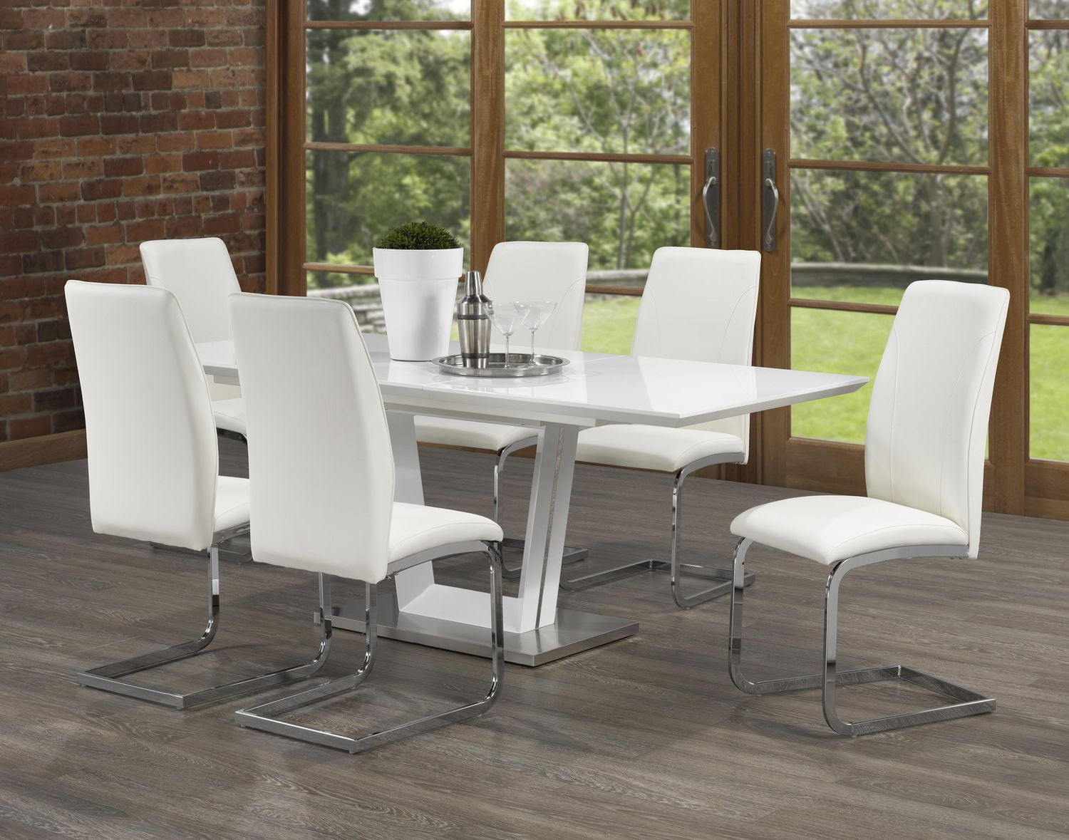 Grayson 7-Piece Dining Set, White/Silver | Walmart Canada